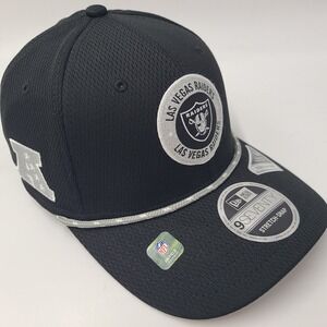 Las Vegas Raiders Hat Snapback New‎ Era 9Seventy Black Silver Rope NFL Sideline